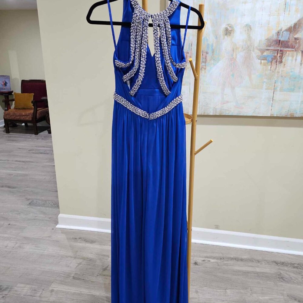 NWTHailey Adrianna Papell Electric Blue Prom Formal Wedding Pageant Dress Size 2